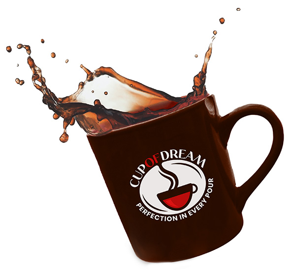 Cup of Dream Logo on a cup of coffee